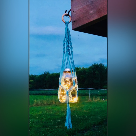 💡New Handmade Macrame Hanging Solar Lantern - Picture 5 of 8